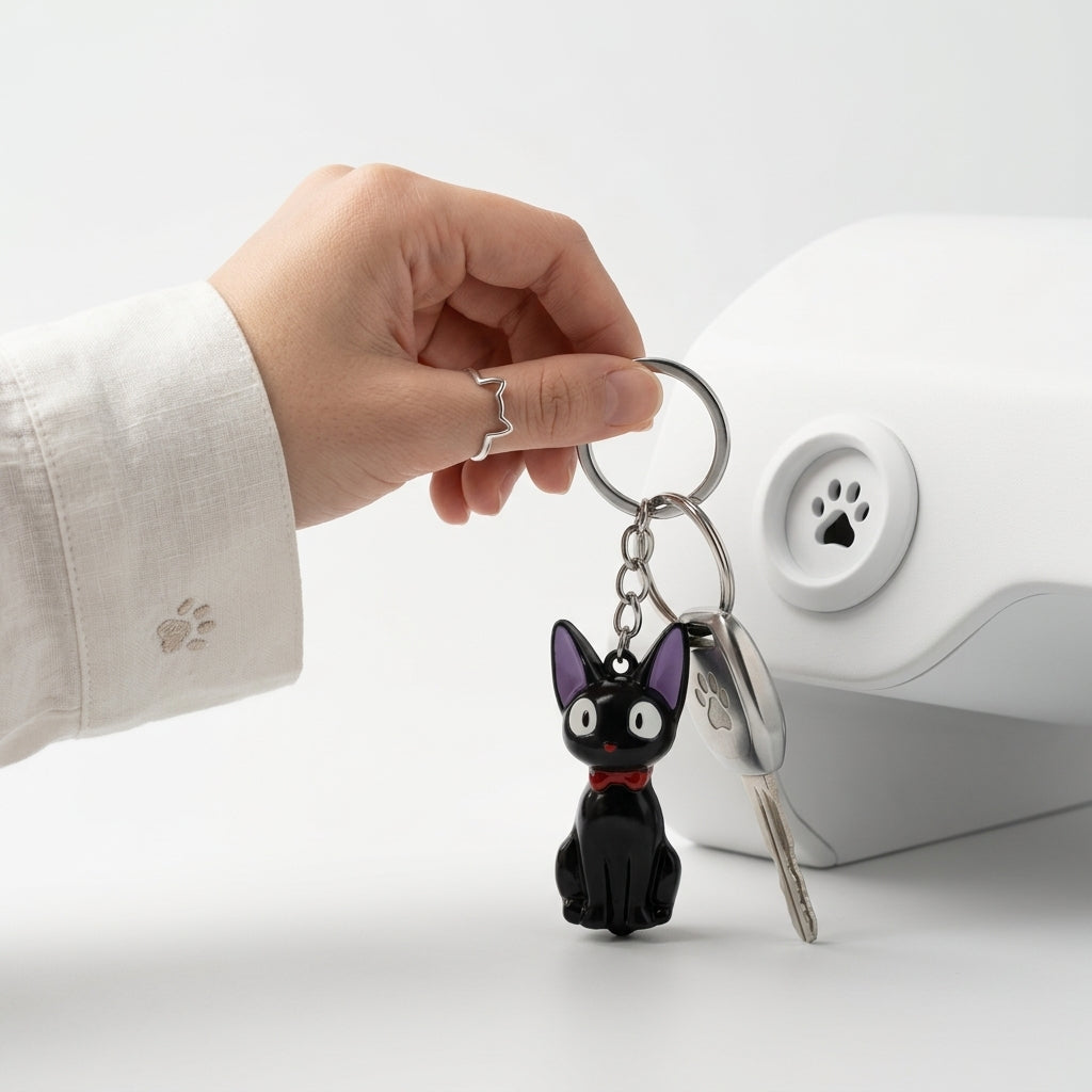 Ghibli-Inspired Anime Jiji Black Cat Keychain