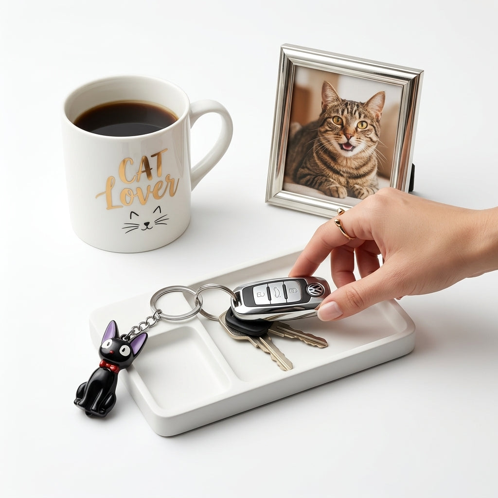 Ghibli-Inspired Anime Jiji Black Cat Keychain
