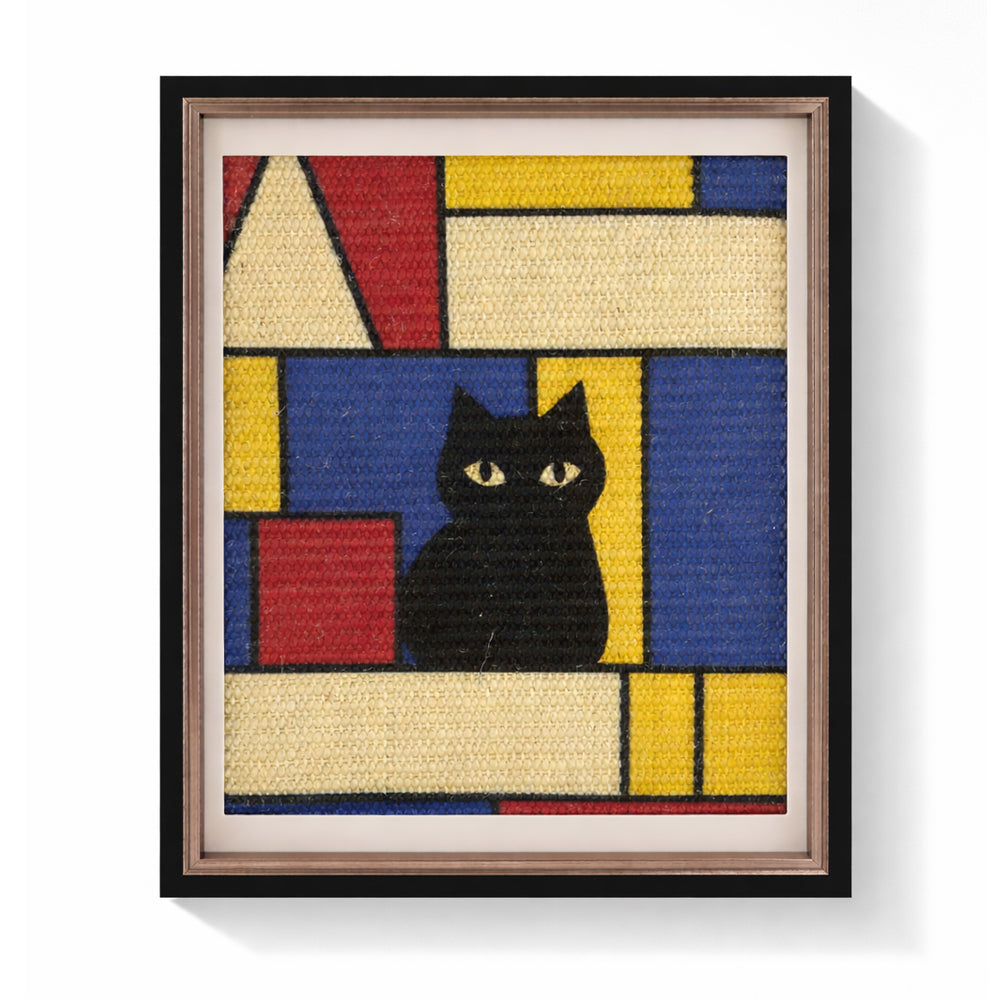 Black Cat Abstract Wall Art Scratcher Panel - Soulpurrpose