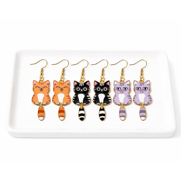 Cat Shape Earrings - Set of 3 Pairs