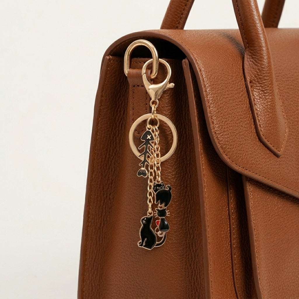 Cat Tales Charm Keychain