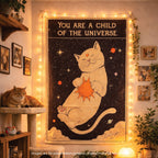 Cosmic Cat Tapestry (70x100 cm)