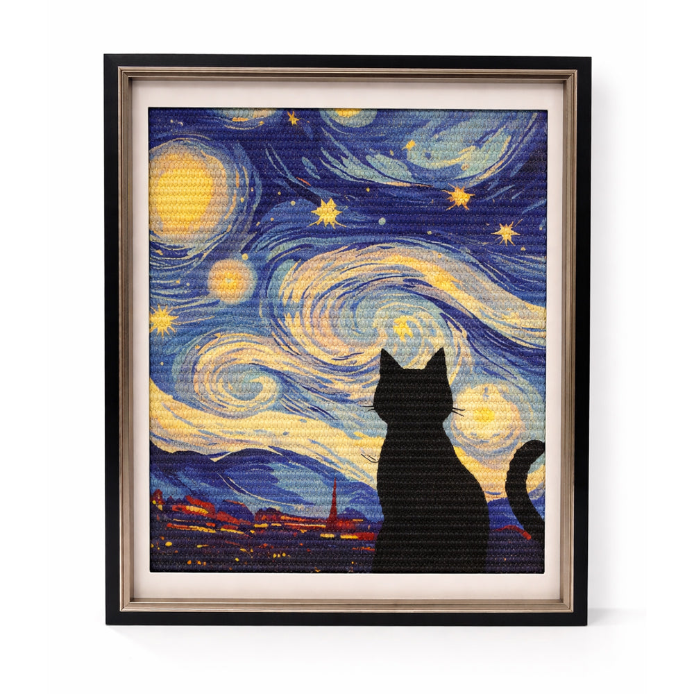 Cosmic Cat Wall Art Scratcher for Modern Homes - Soulpurrpose