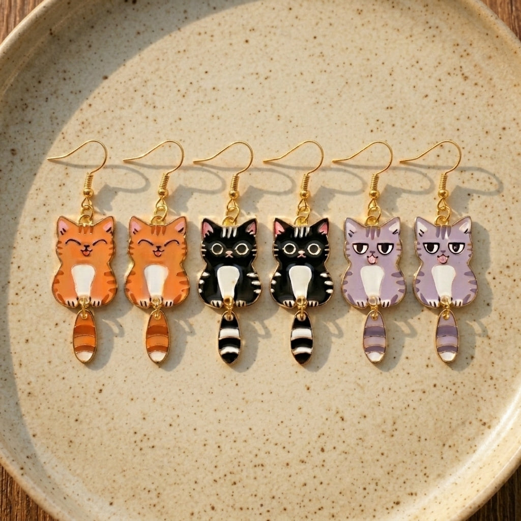 Cat Shape Earrings – 1 Sets of 3 Pairs