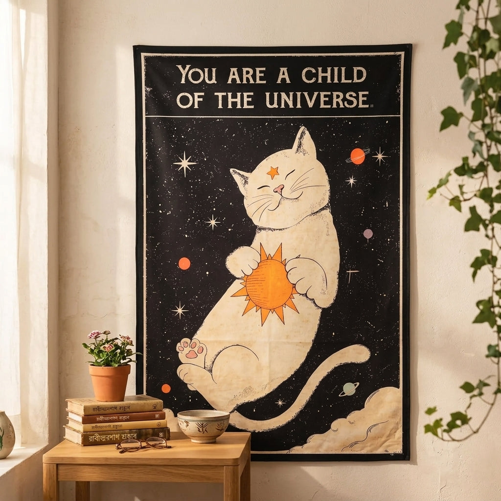 Cosmic Cat Tapestry (70x100 cm)