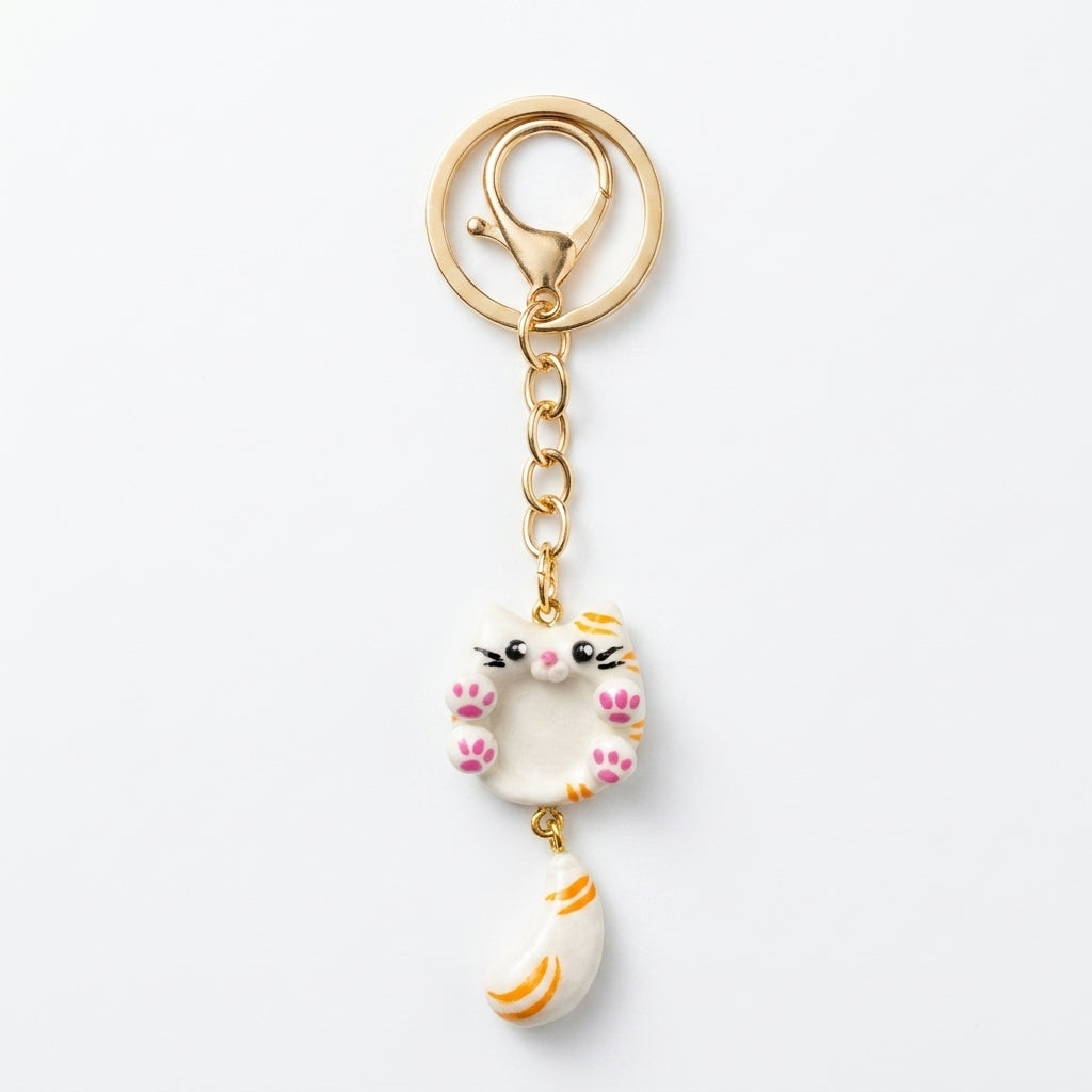 Handmade Tabby Cat Keychain — Limited Edition
