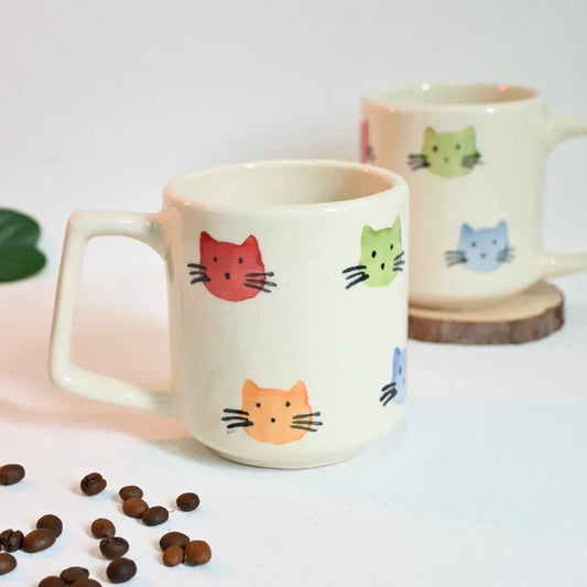 Hand-Painted Cat Ceramic Mug – Cat Lover Coffee Mug - Soulpurrpose