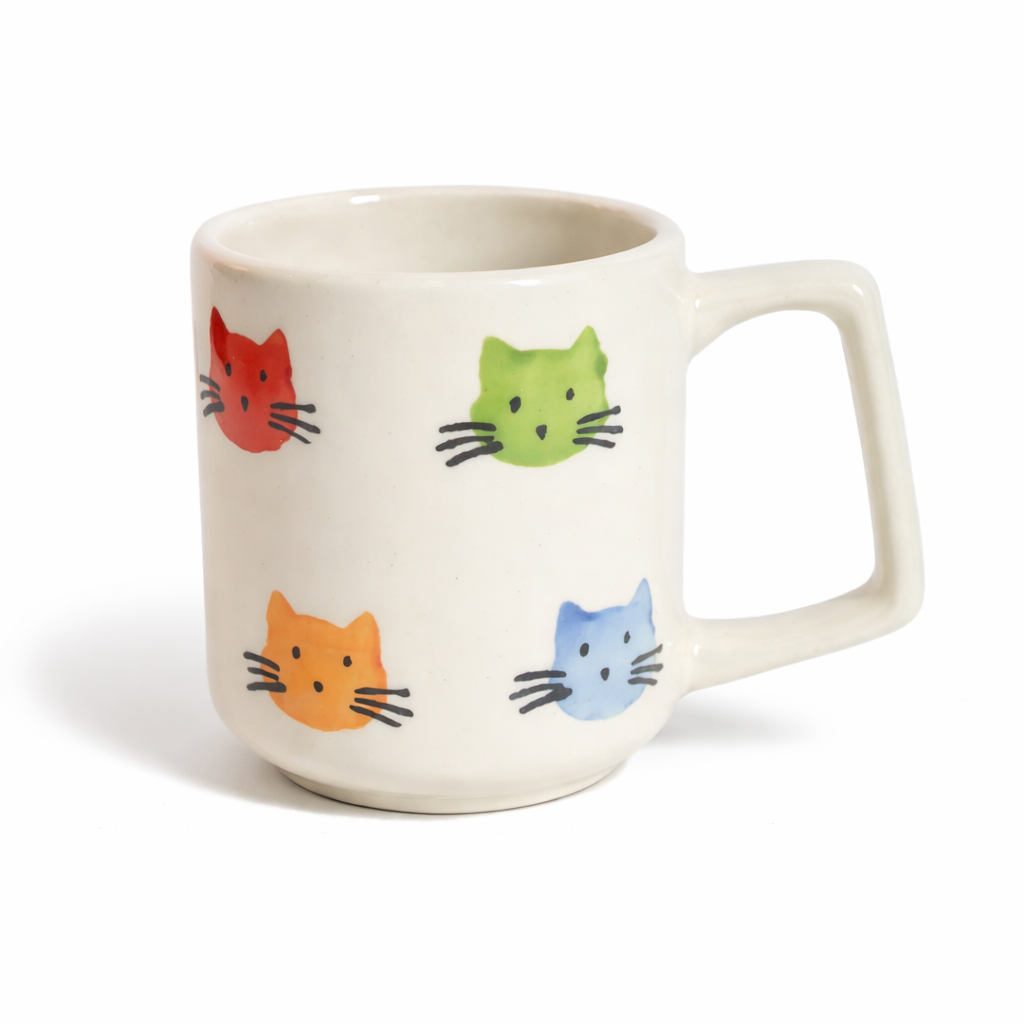 Hand-Painted Cat Ceramic Mug – Cat Lover Coffee Mug - Soulpurrpose