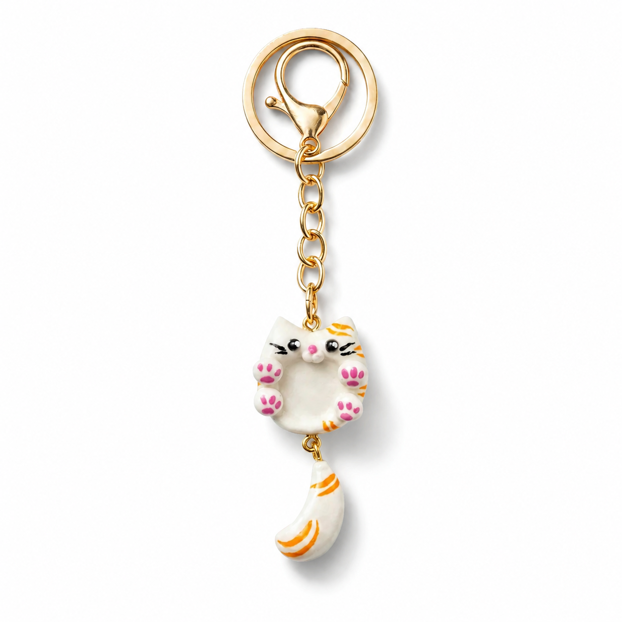Handmade Tabby Cat Keychain — Limited Edition