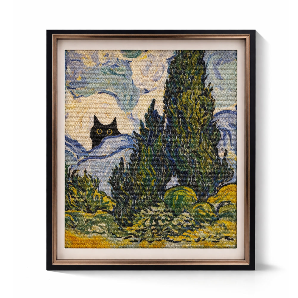 Hidden Watcher Wall Art Cat Scratcher Panel - Soulpurrpose