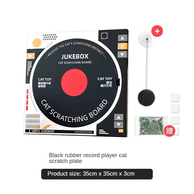 Vinyl Record Cat Scratching Board – Jukebox Style Round Cat Toy