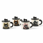 Ceramic Cat Mug with Lid