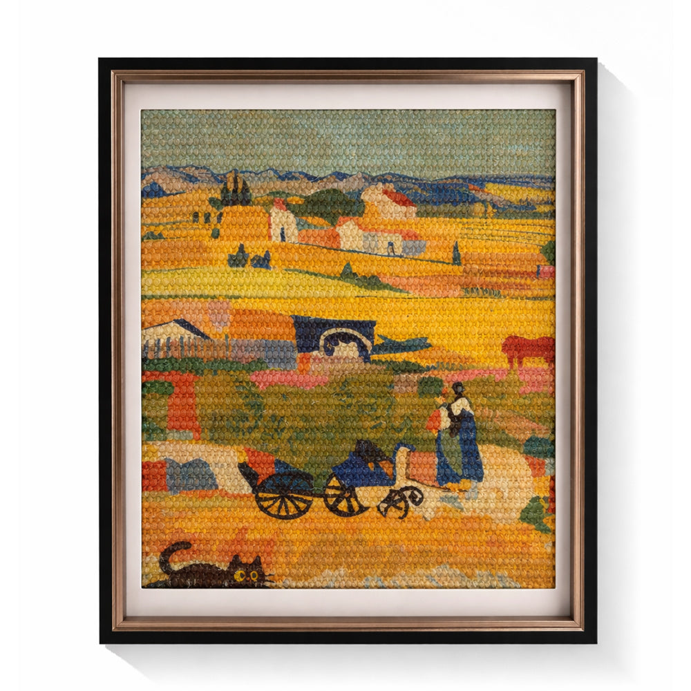 Village Scene Wall Art Cat Scratcher - Soulpurrpose