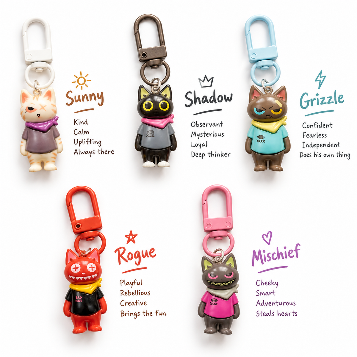 Cat Personality Charms