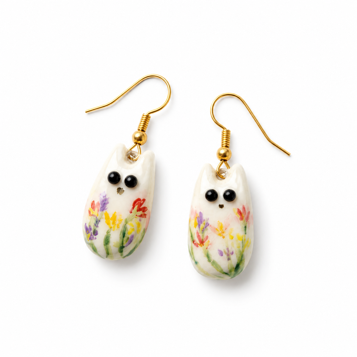 Floral Cat Earrings Limited Edition