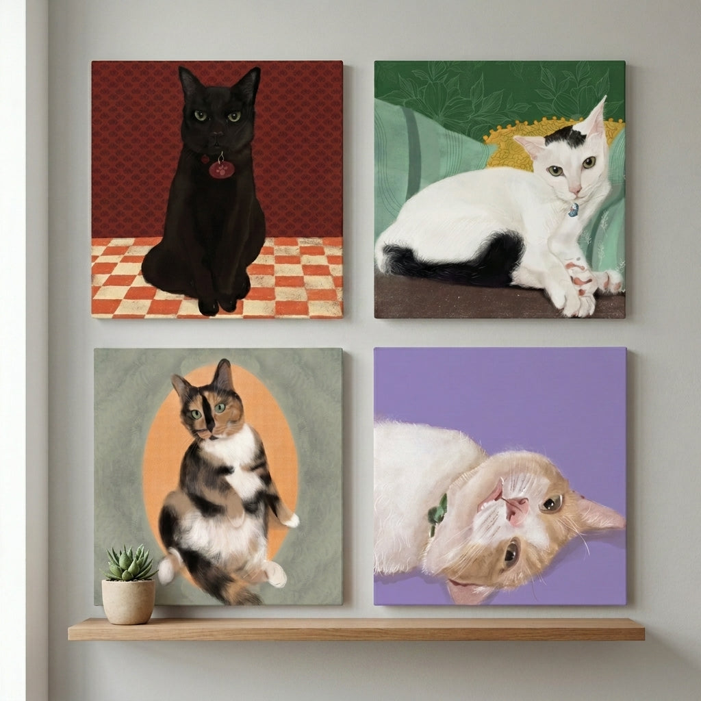 Custom Pet Portrait — Digital & A4 Canvas Print